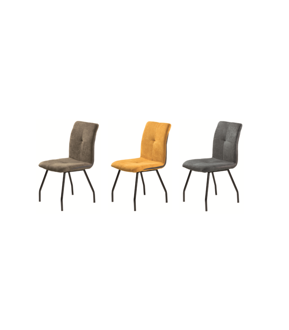 Silla Theo Estructura Metálica Tapizado En Tejido Color Marrón, 90 Cm(alto) 46 Cm(ancho) 54 Cm(largo)_3
