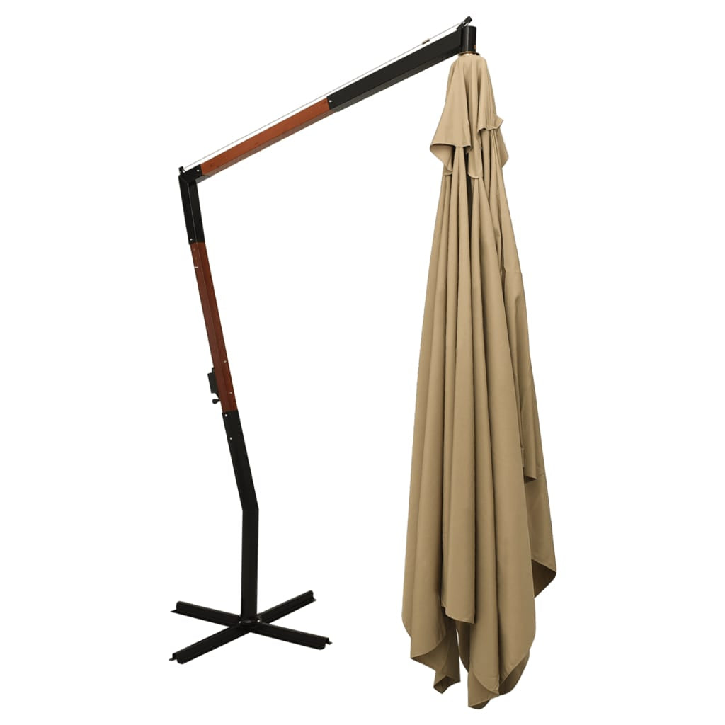 Vidaxl Sombrilla Jardín Voladiza Con Palo De Madera Taupe 400x300 Cm_4