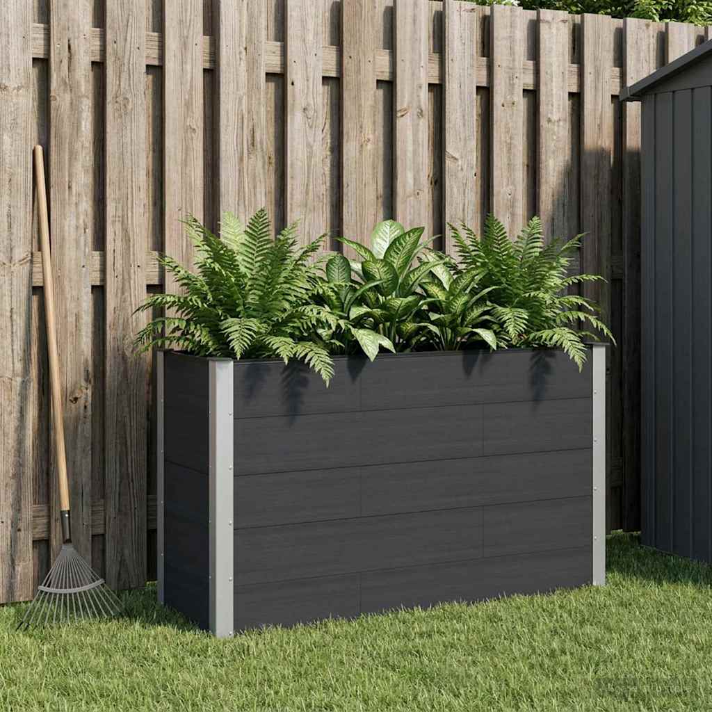 Arriate Elevado Negro 150 X 50 X 91 Cm Wpc Y Aluminio_1