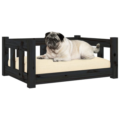 Cama Para Perros Madera Maciza De Pino Negro 65,5x50,5x28 Cm / Vetonek_4