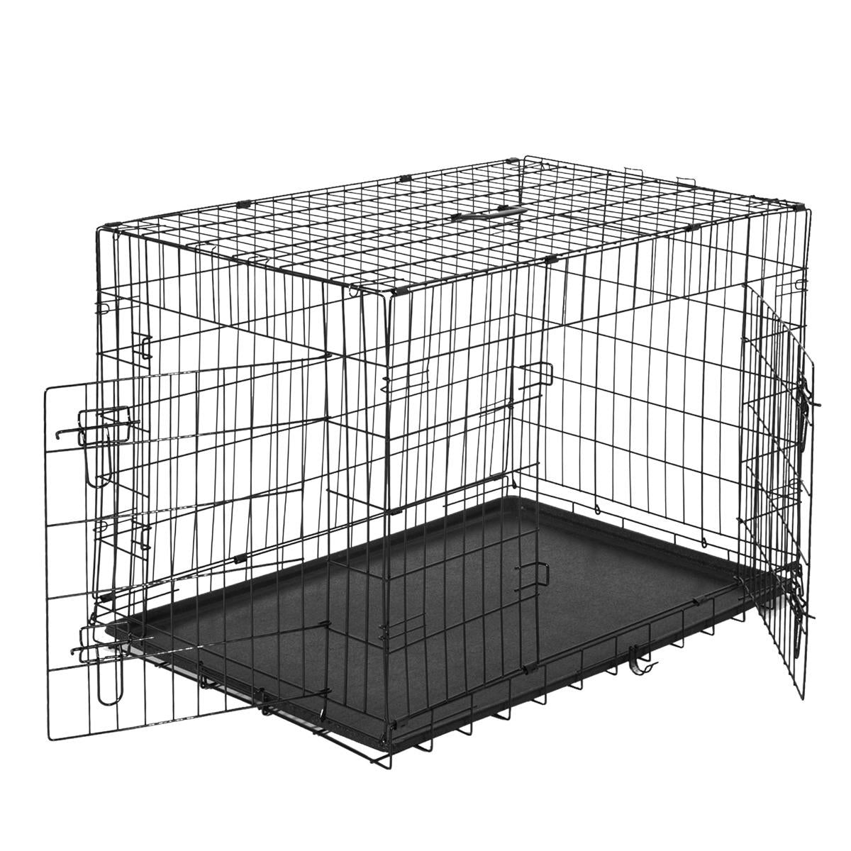 Gaiola para cães PawHut 122x77x82 cm - Preta