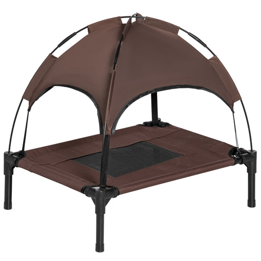 Pawhut Cama Elevada Para Mascotas Portátil Con Toldo Extraíble 61x46x62 Cm_0