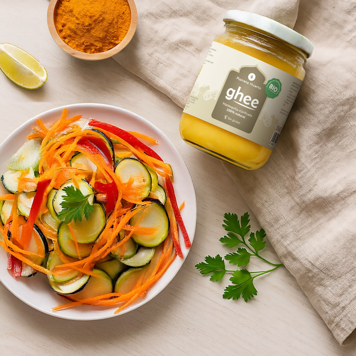 Embalagem de 2 Manteigas Clarificadas Ghee ECO Planeta Huerto 500 g