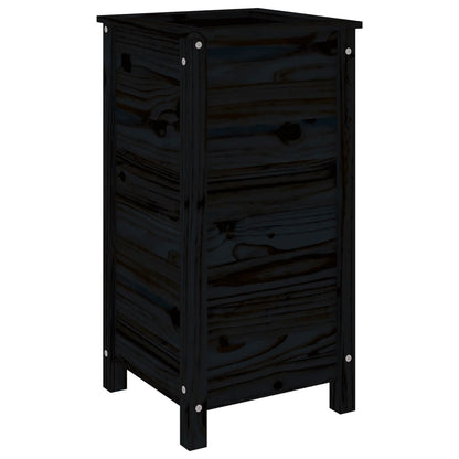 Jardinera Madera Maciza De Pino Negro 40x40x78 Cm_5
