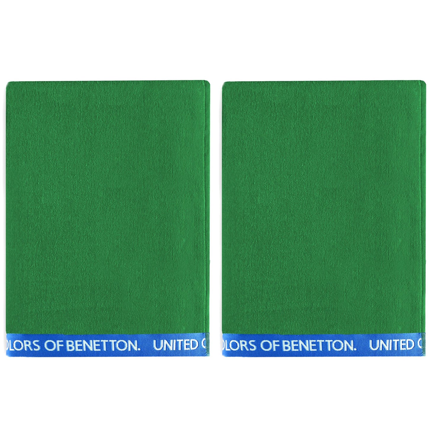 Set 2 Toalla De Playa 90x160cm 380gsm Velour 100%algodon Verde Casa Benetton_0
