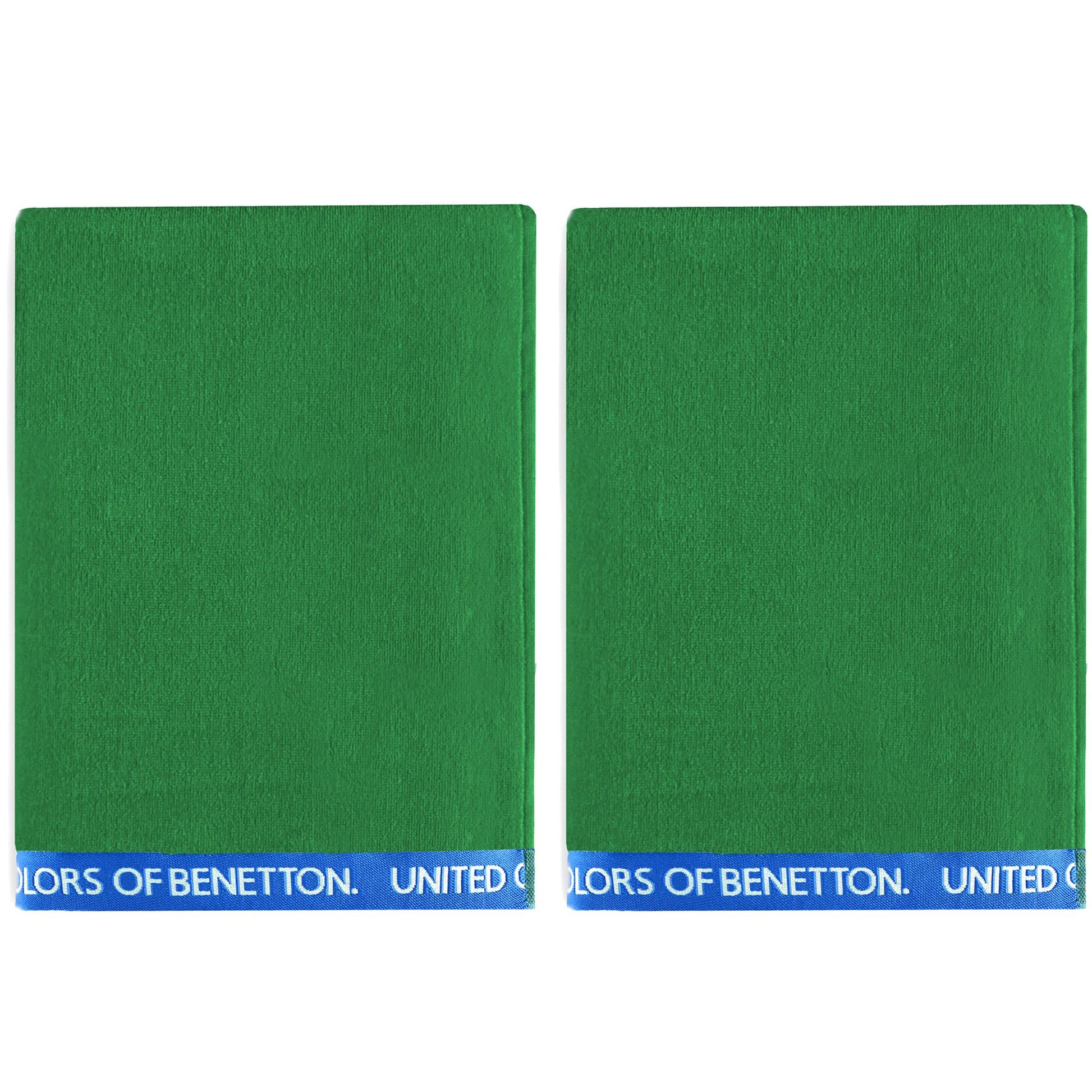 Set 2 Toalla De Playa 90x160cm 380gsm Velour 100%algodon Verde Casa Benetton_0