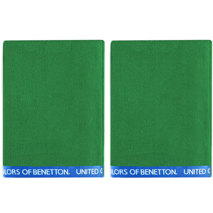 Set 2 Toalla De Playa 90x160cm 380gsm Velour 100%algodon Verde Casa Benetton_0