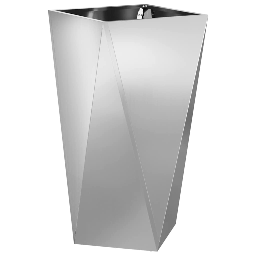 Jardinera 2 Uds. Plateado 40 X 40 X 75 Cm Acero Galvanizado_4