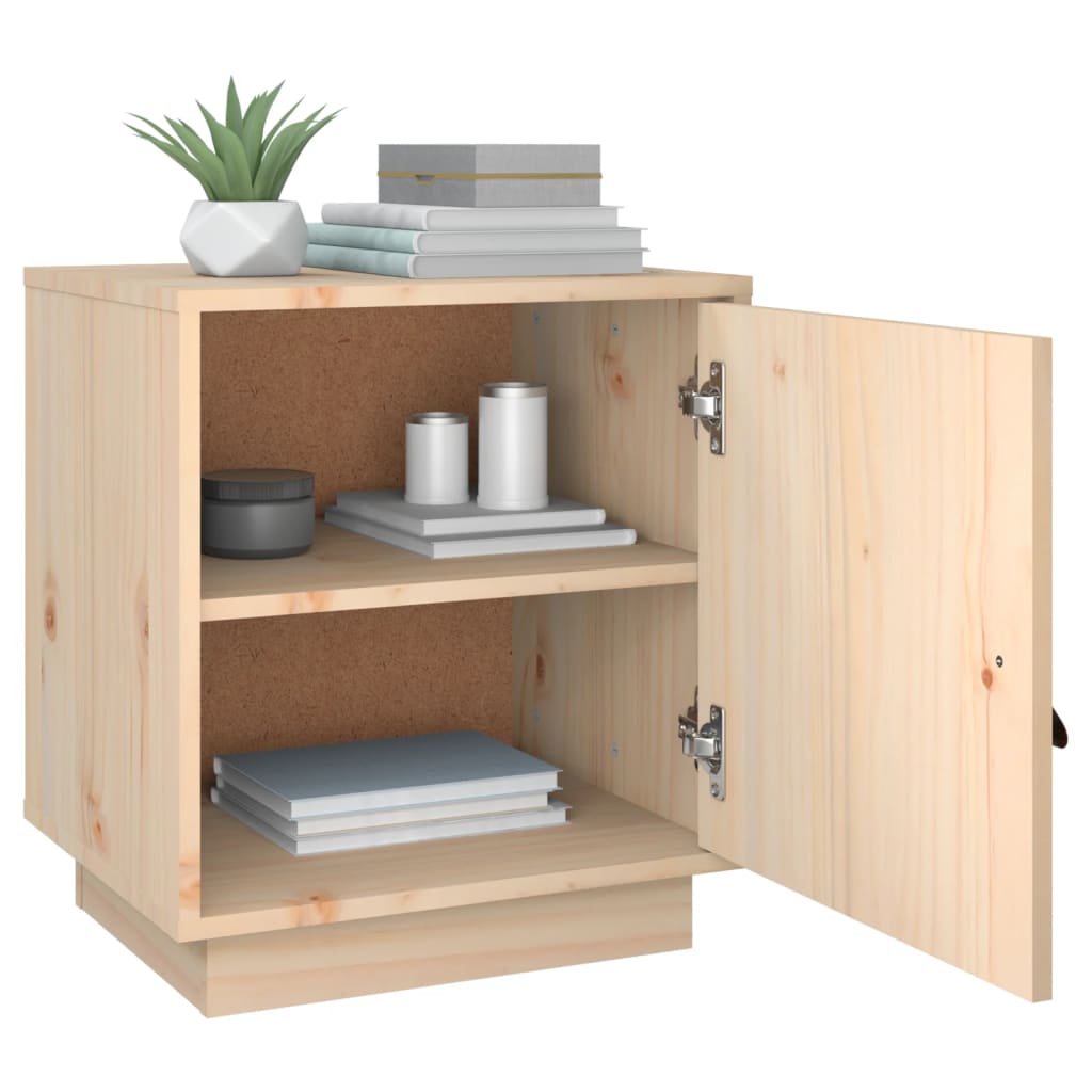 Mesitas De Noche 2 Uds Madera Maciza De Pino 40x34x45 Cm_3