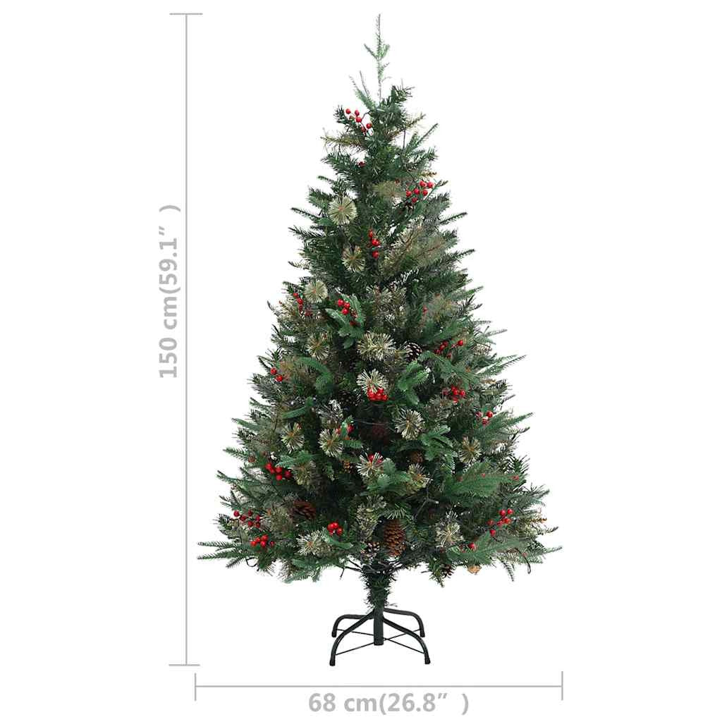 Vidaxl Árbol De Navidad Con Luces Y Piñas Pvc Con Pe Verde 150 Cm_2