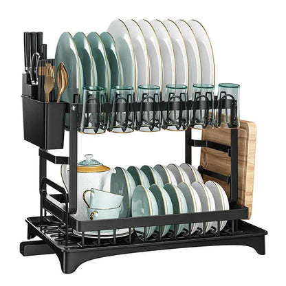 Well Home Escurreplatos De Tres Niveles Color Negro_0