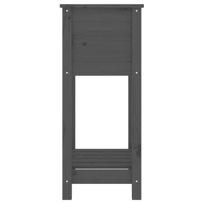 Jardinera De Madera Maciza De Pino Gris 54x34,5x81 Cm_5