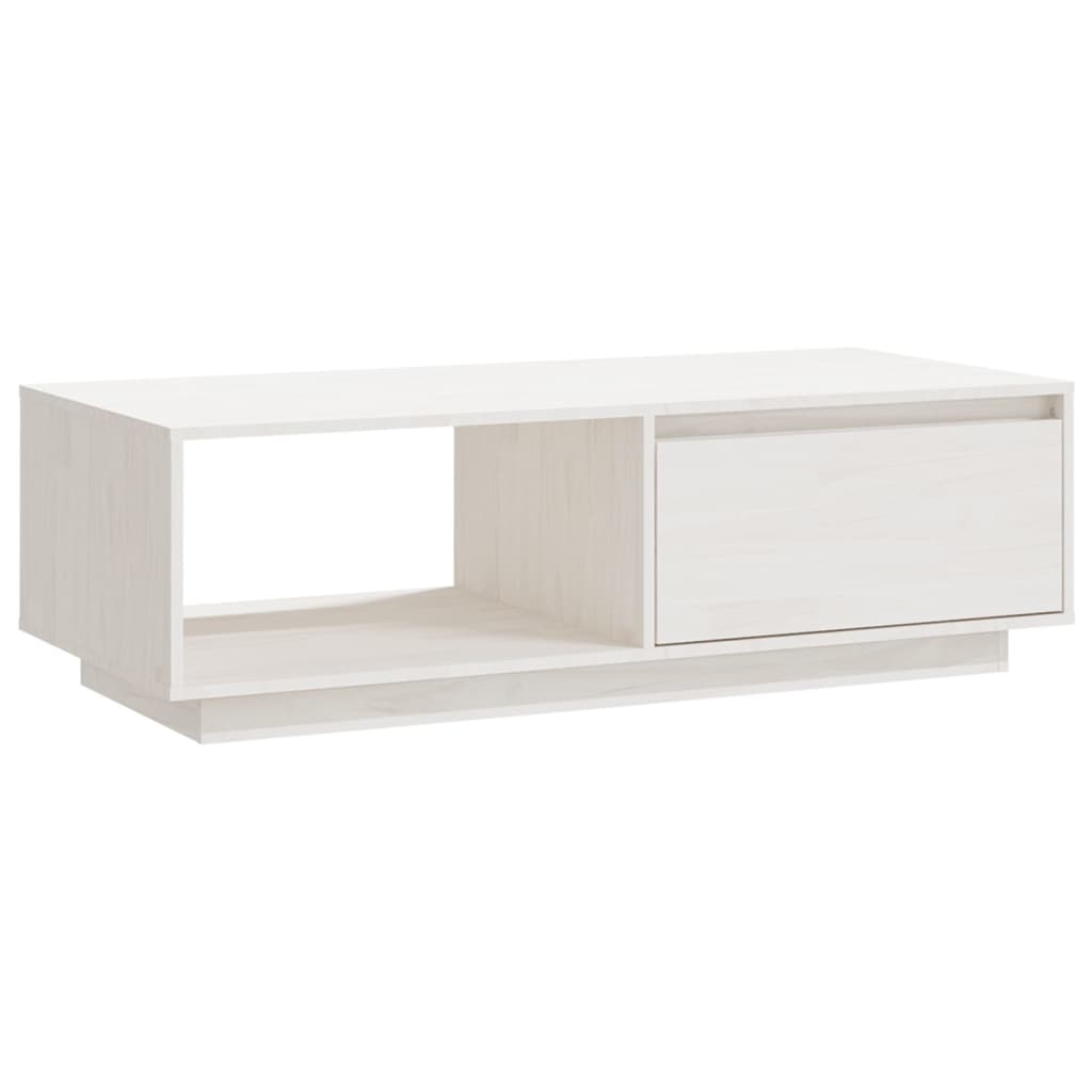 Mesa De Centro De Madera Maciza De Pino Blanco 110x50x33,5 Cm_0