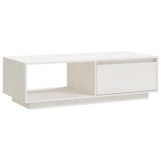 Mesa De Centro De Madera Maciza De Pino Blanco 110x50x33,5 Cm_0