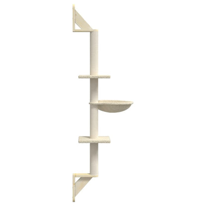Árbol Rascador Para Gatos De Pared Crema 142,5 Cm_4