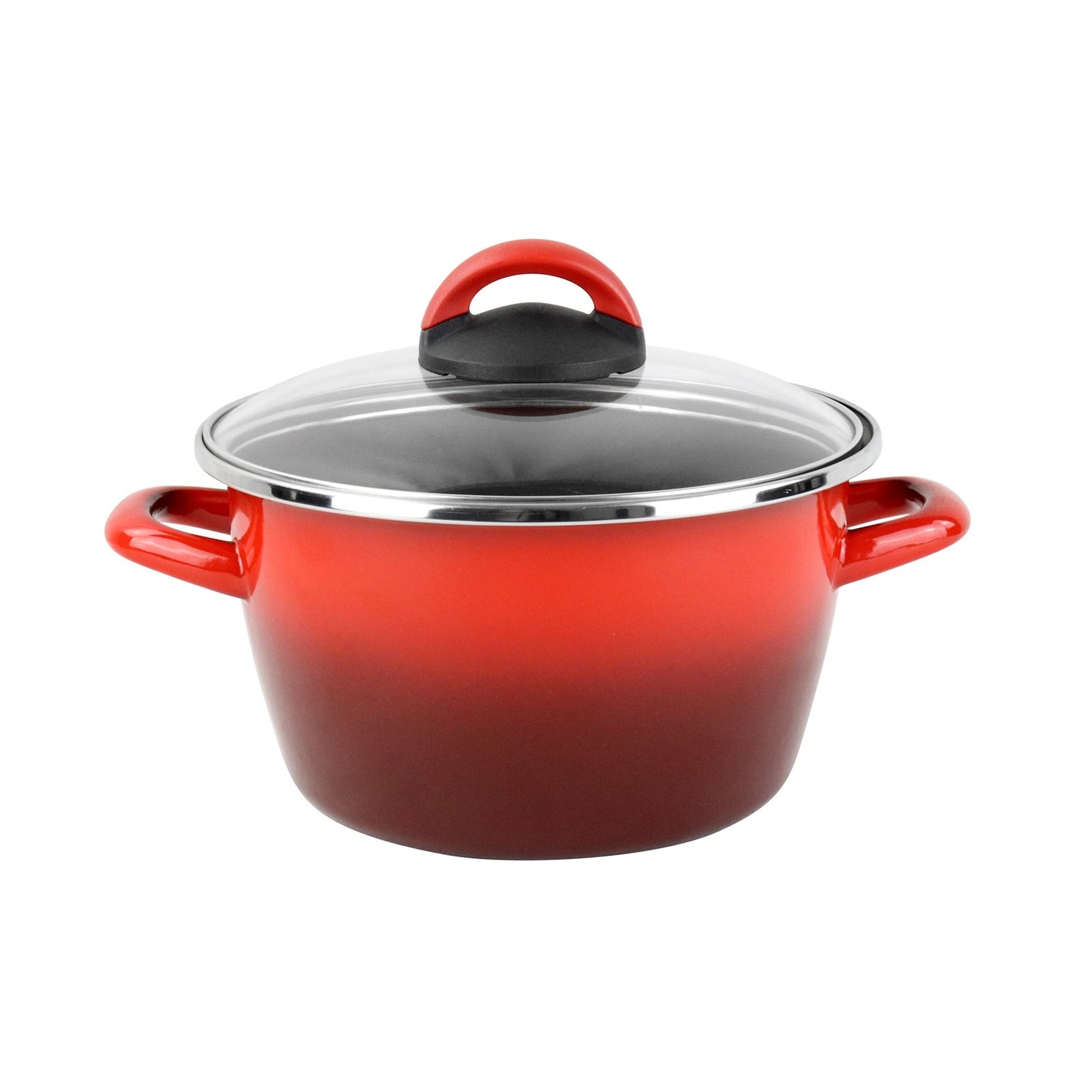 Olla 'sr' Ø28cm Con Tapa Vidrio Rojo Magefesa_0