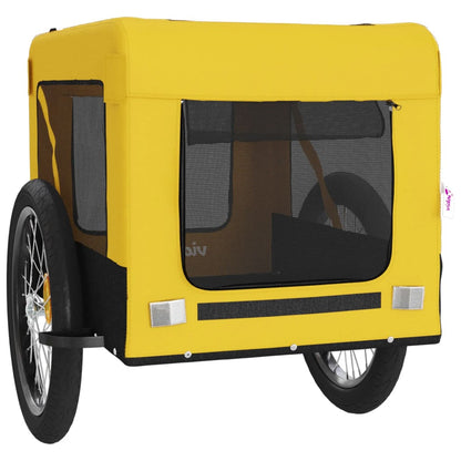 Remolque Bicicleta Mascotas Hierro Tela Oxford Amarillo Negro_5