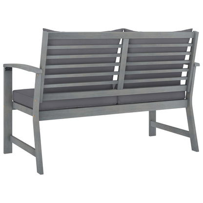 Vidaxl Banco De Jardín 120 Cm Cojines Gris Oscuro Madera Acacia Maciza_3