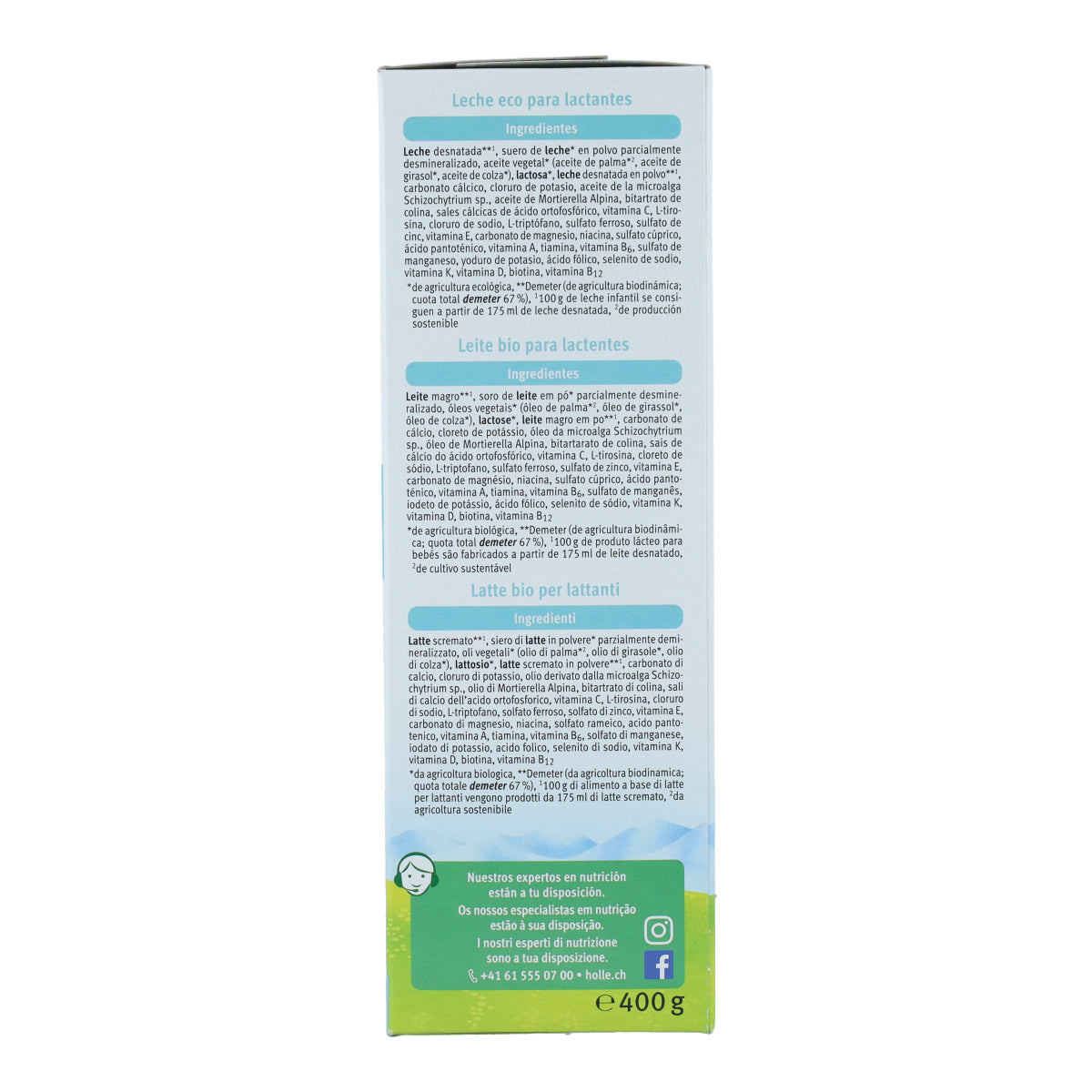 Leite Infantil Holle Biological Formula 1 400 g