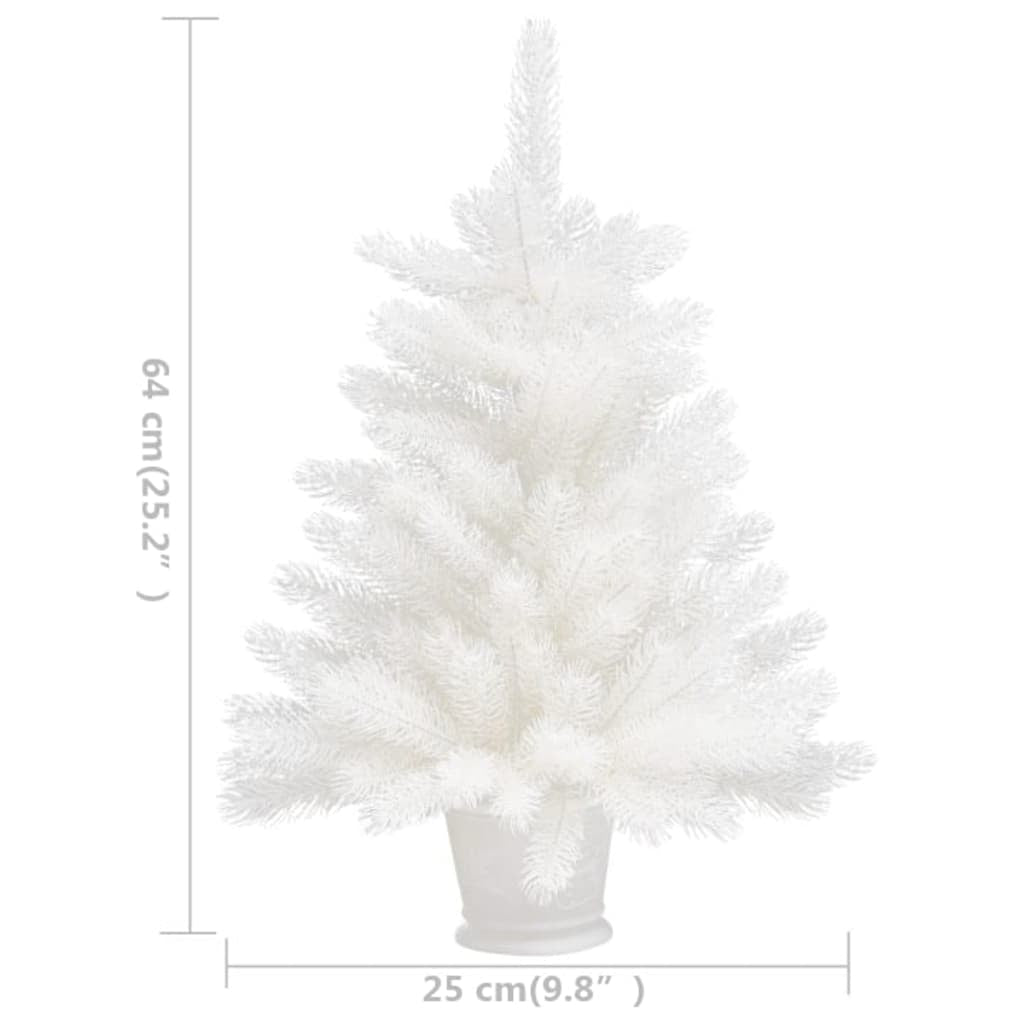 Vidaxl Árbol Artificial De Navidad Con Hojas Realistas Blanco 65 Cm_2