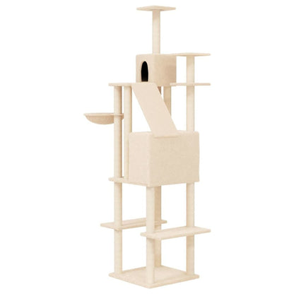 Vidaxl Rascador Para Gatos Con Postes De Sisal Color Crema 201 Cm_4