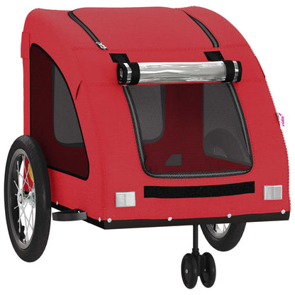 Remolque De Bicicleta Mascotas Hierro Tela Oxford Rojo_4