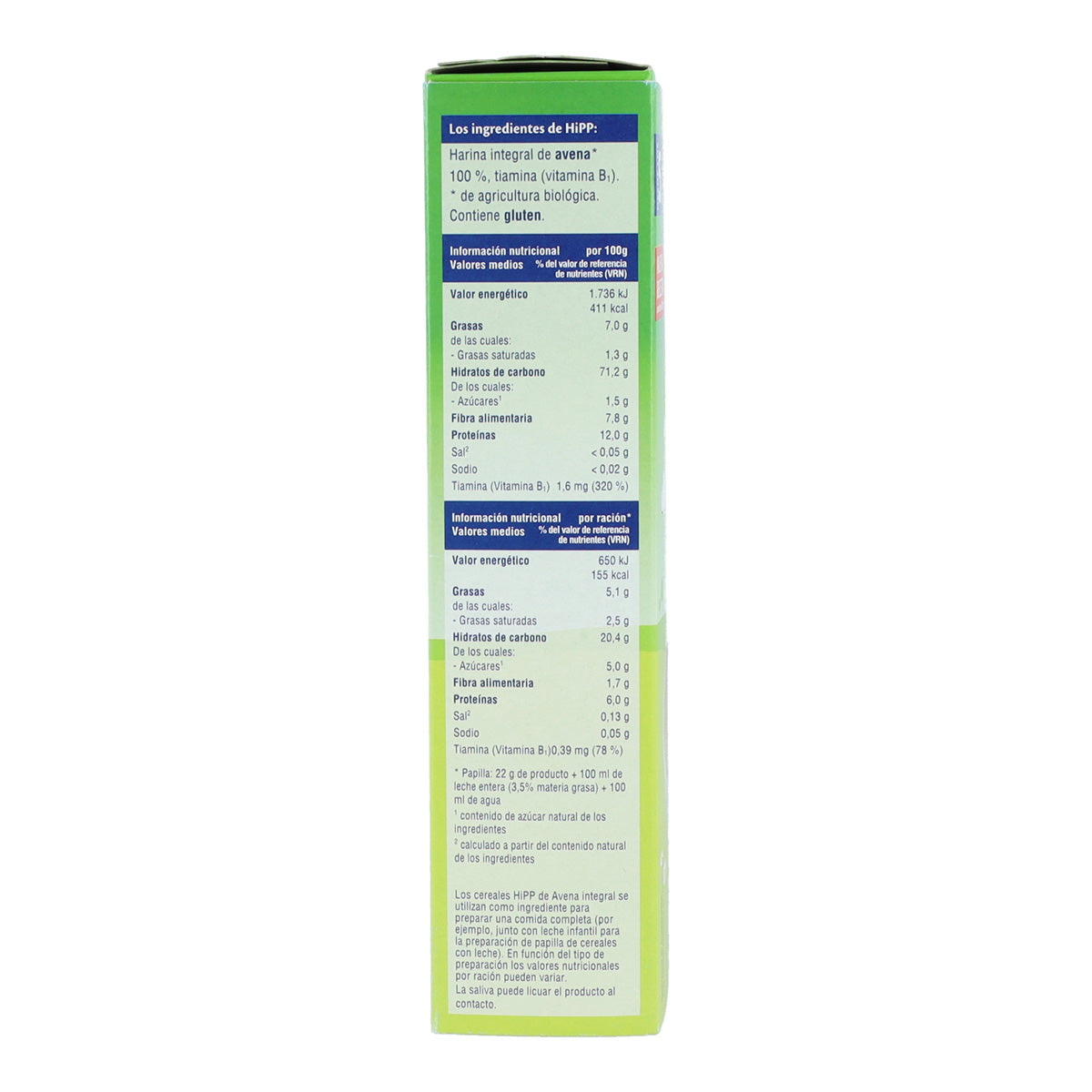 Embalagem x 2 Papas de Aveia 100% Biológica 200 g