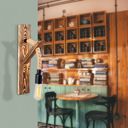 Aplique De Pared, Madera , Madera, 9x17x45, Casquillo 1 X E 27 Max 40 W