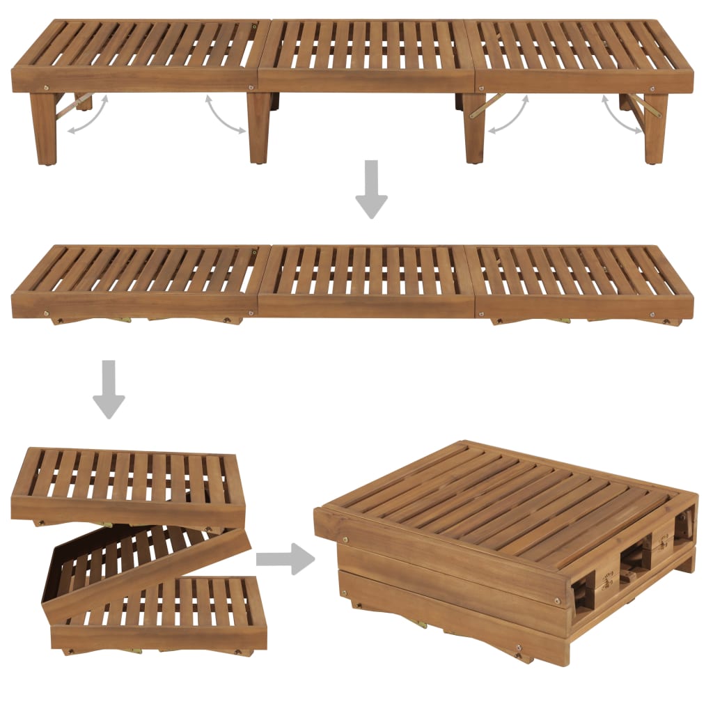 Tumbona Plegable Con Cojín Madera Maciza De Acacia_4