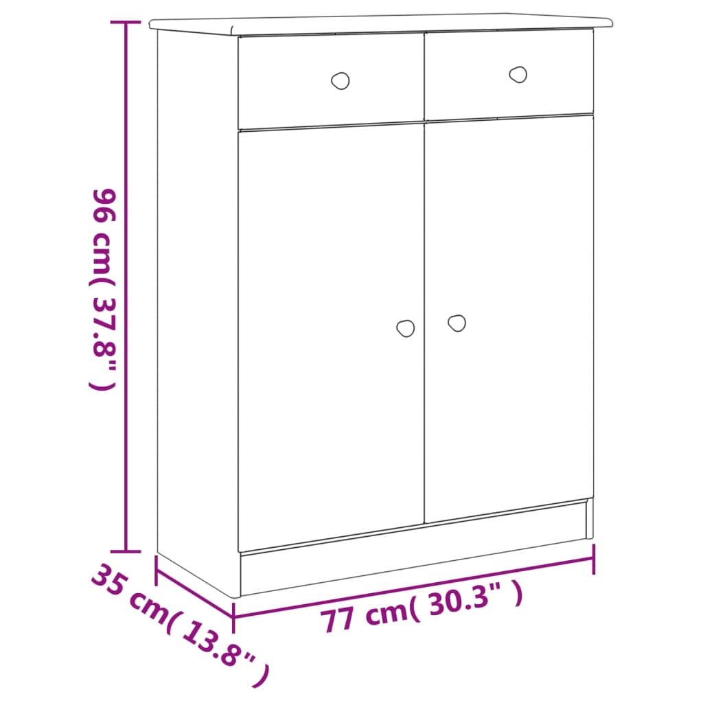 Mueble Zapatero Alta Madera Maciza De Pino Blanco 77x35x96 Cm / Vetonek_1