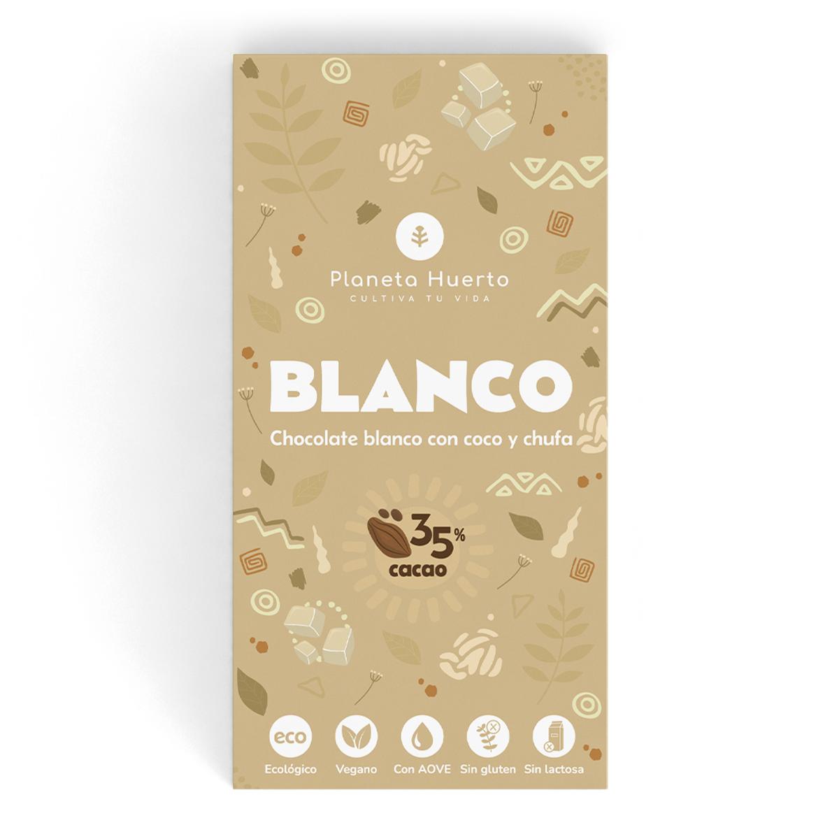 Barra de chocolate branco vegan 35% ECO Planeta Huerto 70 g