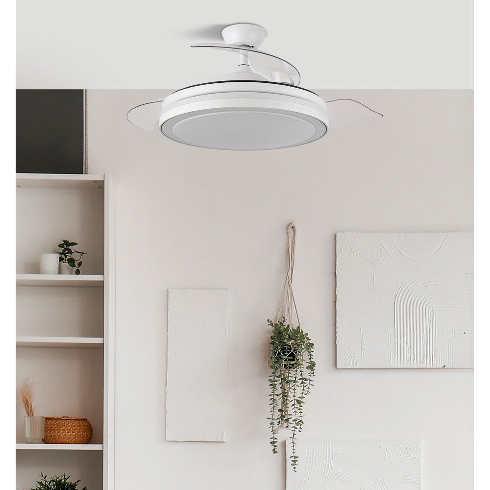Ventilador Dc Esparta 72w 6120lm Blanco 3 Aspas Desp. 110d 3 Colores C/remoto+ Temporizador+ Memoria_2