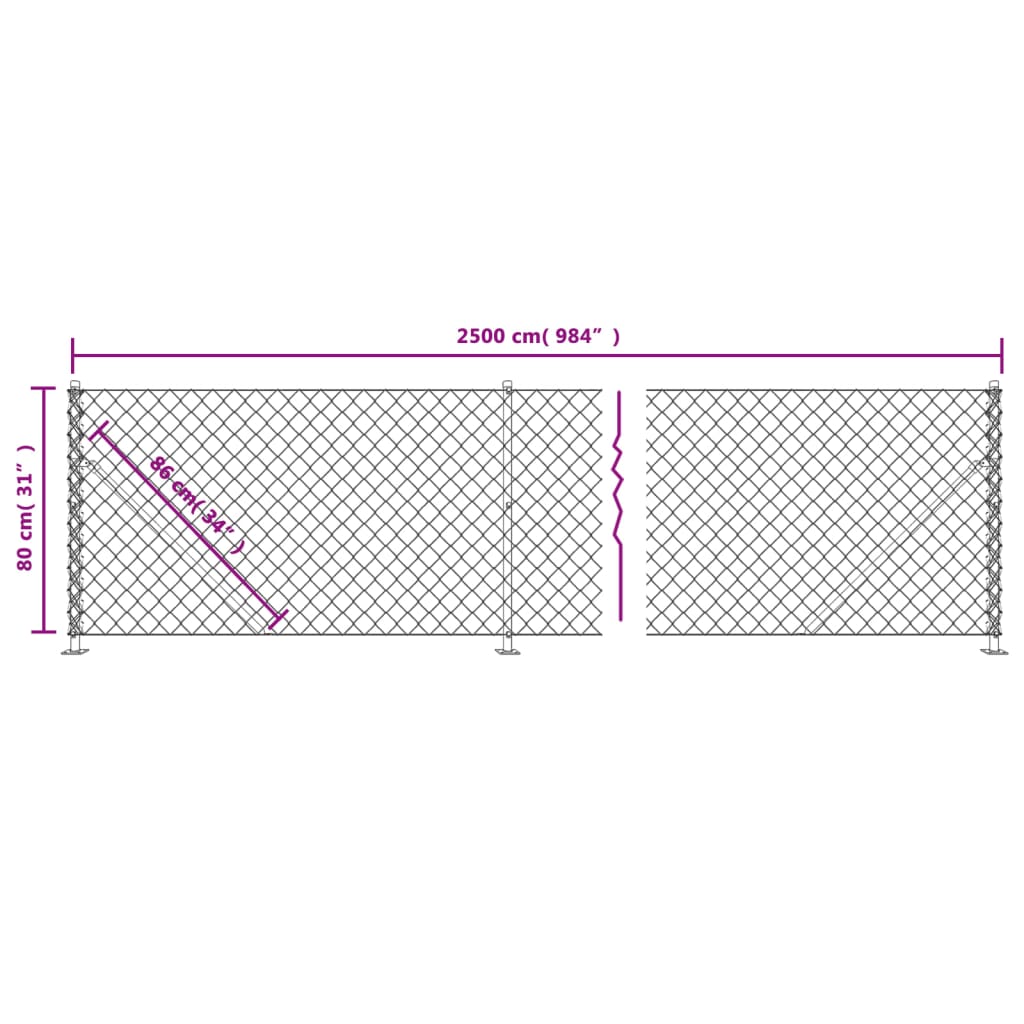 Cerca De Alambre Con Brida Plateada 0,8x25 M / Vetonek_1