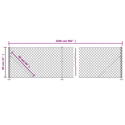 Cerca De Alambre Con Brida Plateada 0,8x25 M / Vetonek_1