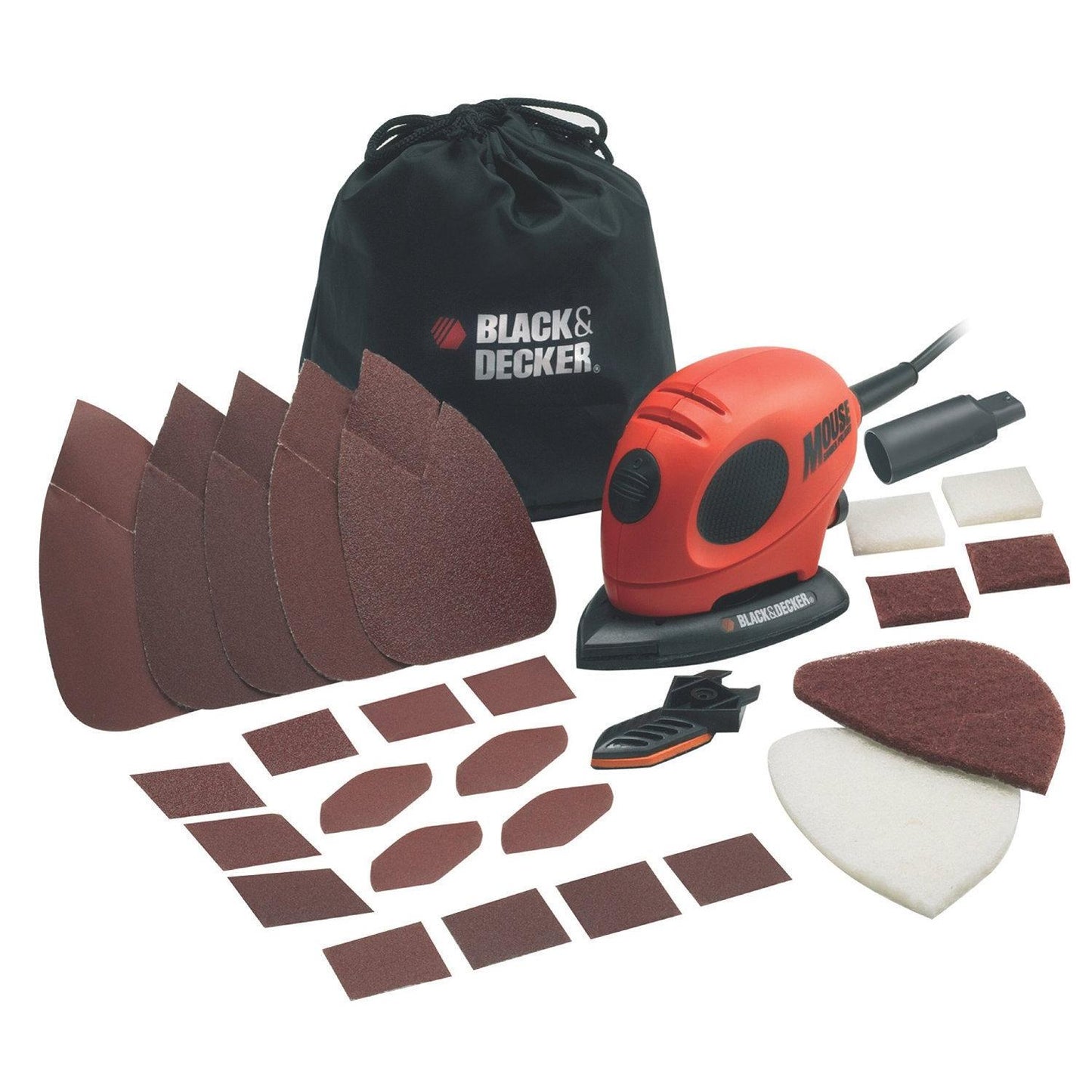 Lixadora Rato Black+Decker 55W + Bolsa e Acessórios KA161BC-QS