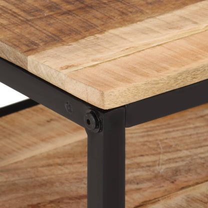 Mesa De Centro De Madera Maciza De Mango Rugosa 35x35x30 Cm_3
