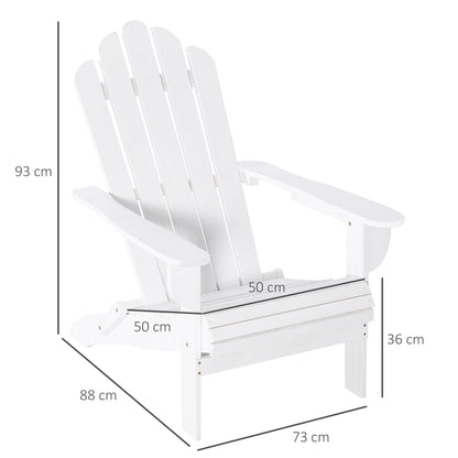 Outsunny Silla Adirondack Madera Plegable Con Reposabrazos Respaldo 73x88x93 Cm_2