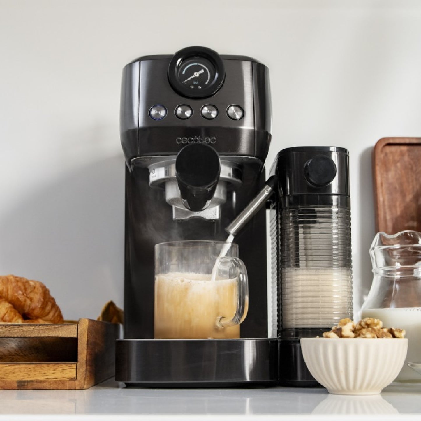 Cecotec Cafetera Semiautomática Cafetera Semiautomática Power Espresso 20 Steel Pro Latte_2