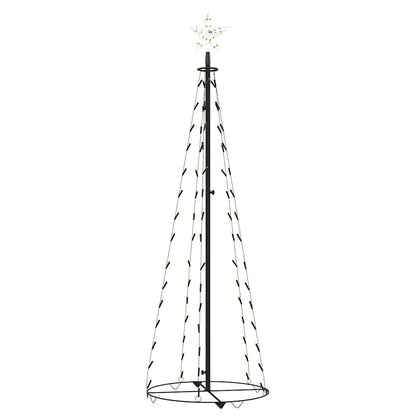 Vidaxl Árbol De Navidad Cónico 84 Led Blanco Cálido 50x150 Cm_3