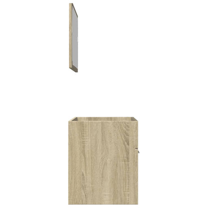 Set De Muebles De Baño 2 Pzas Madera Contrachapada Roble Sonoma / Vetonek_4