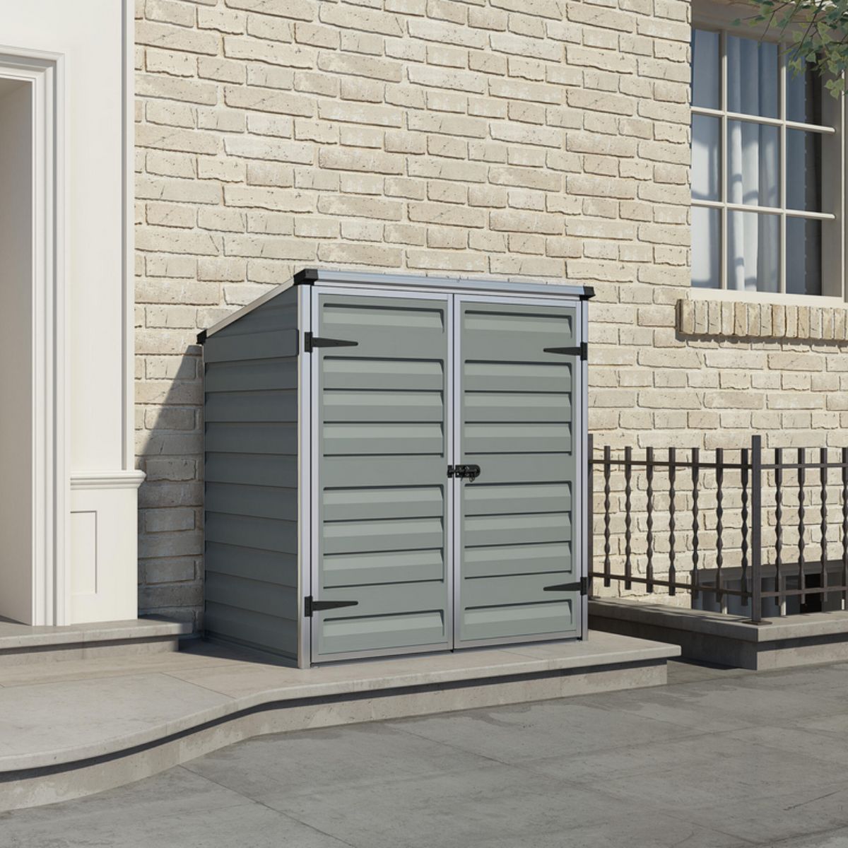 Telheiro de jardim Canopia Voyager em policarbonato 90x140 cm cinzento meia-noite