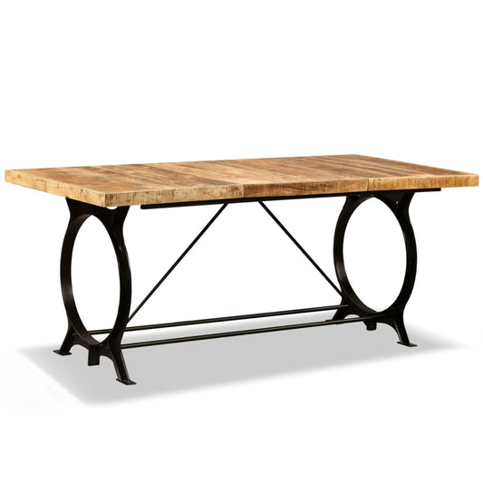 Mesa De Comedor De Madera Maciza De Mango Rugosa 180 Cm_0