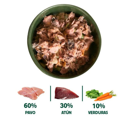 Lata Filosofía BARF de ATÚN Y PAVO Wild Balance 400gr