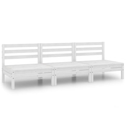 Juego De Muebles De Jardín 3 Piezas Madera Maciza Pino Blanco / Vetonek_5