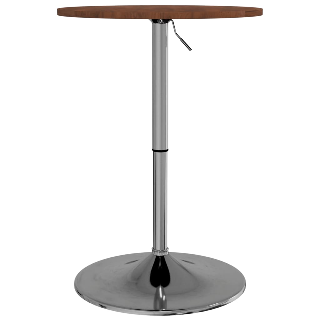 Mesa Alta De Madera Maciza Roble Marrón Oscuro Ø50x89,5 Cm_3
