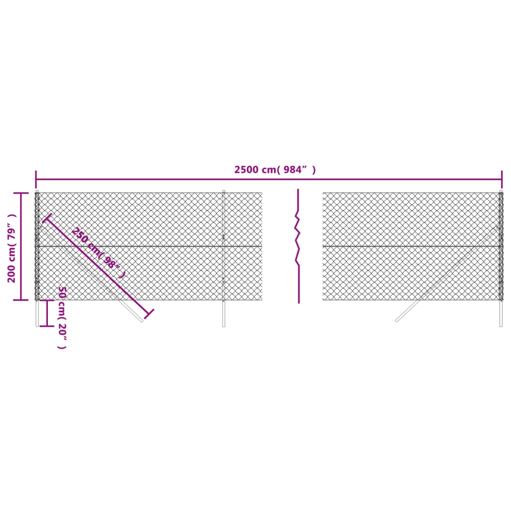 Cerca De Alambre Plateado 2x25 M / Vetonek_3
