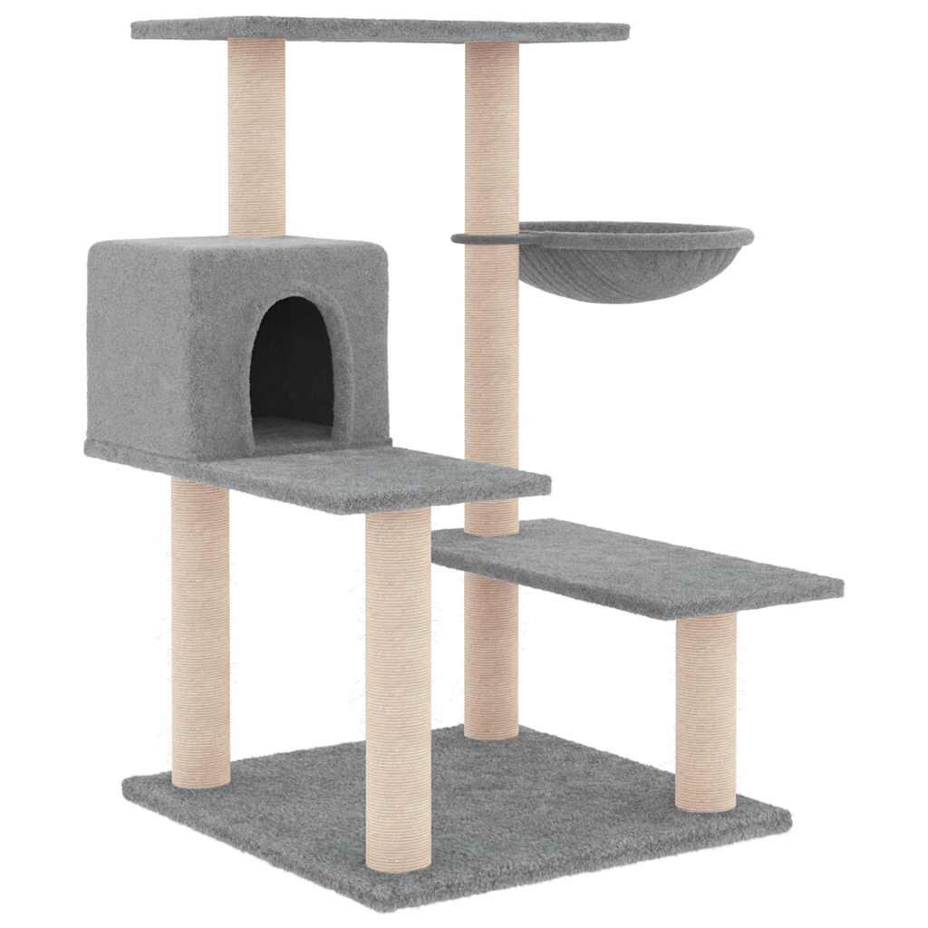 Rascador Para Gatos Con Postes De Sisal Gris Claro 82,5 Cm_0