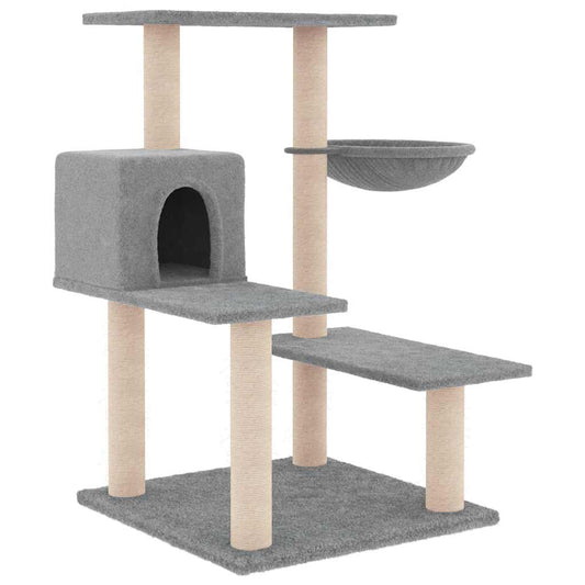 Rascador Para Gatos Con Postes De Sisal Gris Claro 82,5 Cm_0