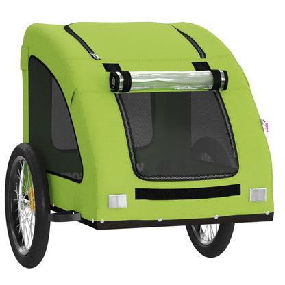 Remolque De Bicicleta Mascotas Hierro Tela Oxford Verde_4