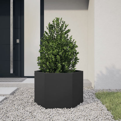 Jardinera Hexagonal Acero Negra 69x60x45 Cm_1